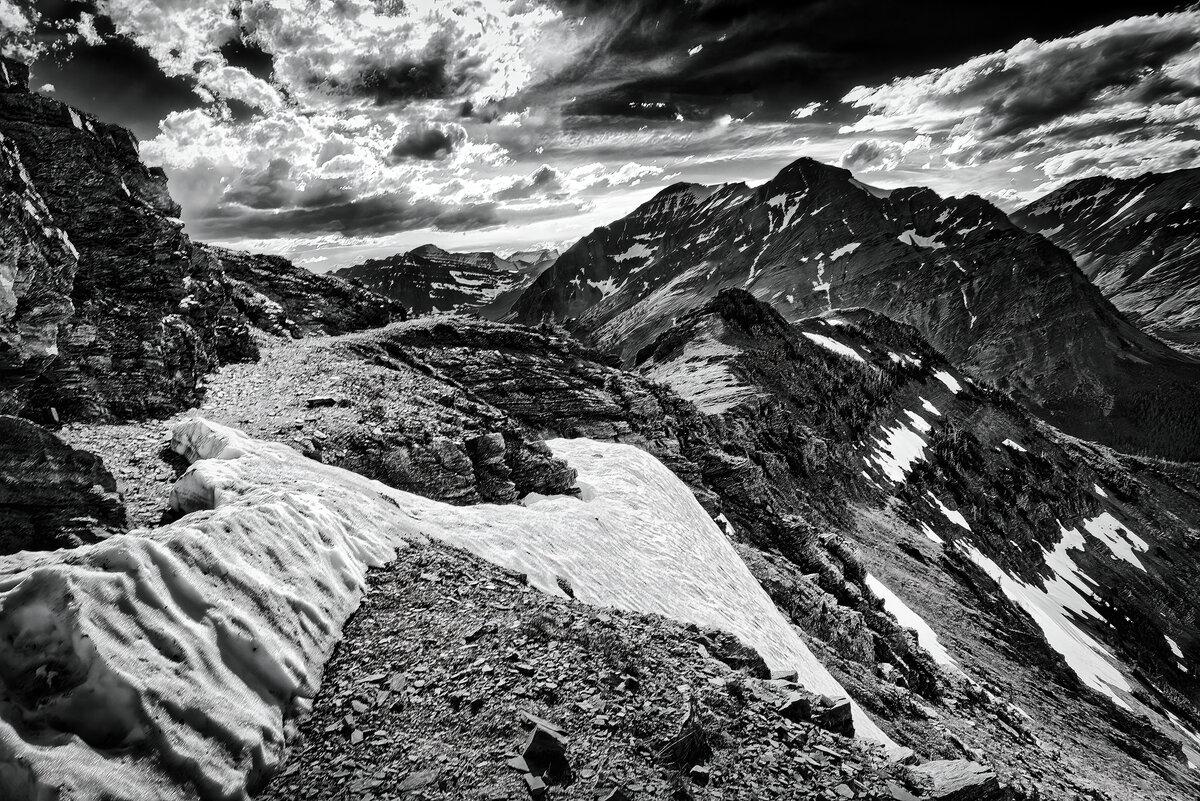 Crossing the Snowline on Scenic Point Trail
