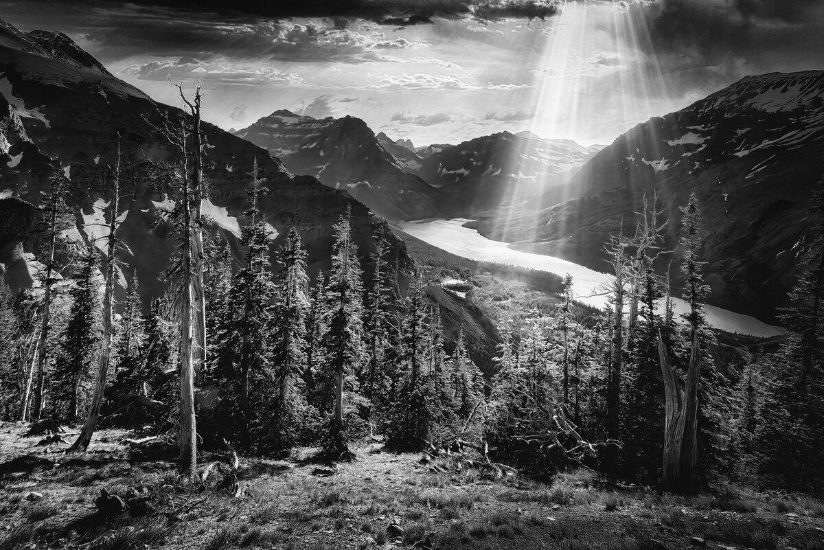 Sun Rays over Two Medicine Lake