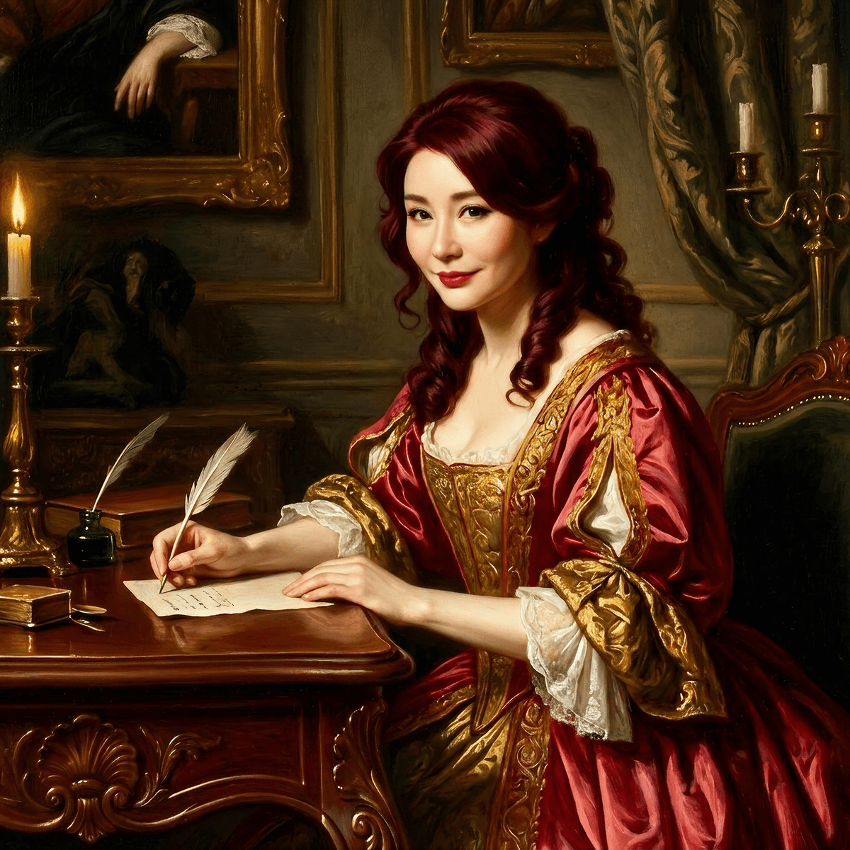 The Noblewoman At Her Correspondence