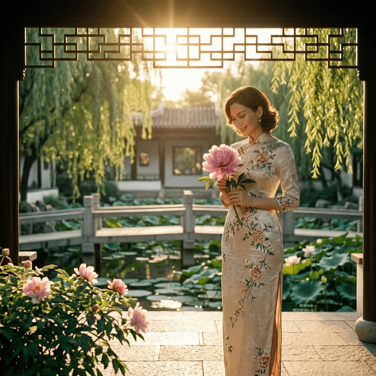 Peony Serenade At Sunset
