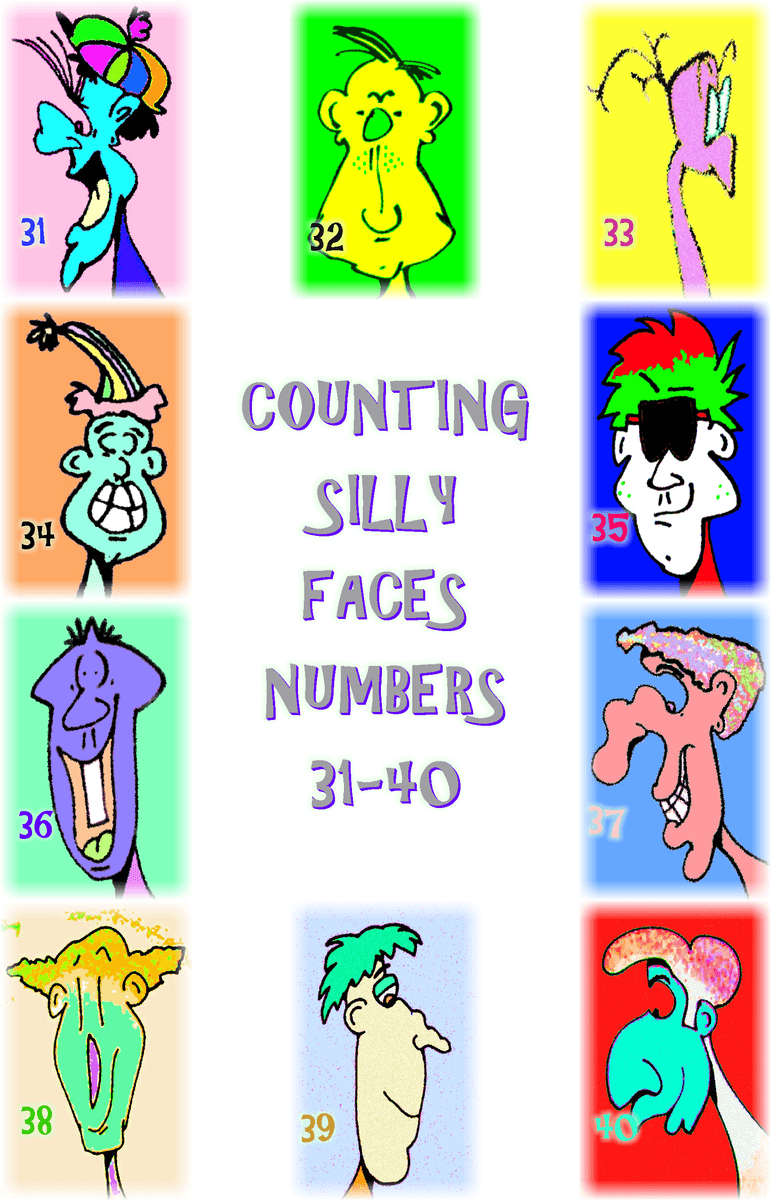 Counting Silly Faces Poster Book #4: Numbers 31-40