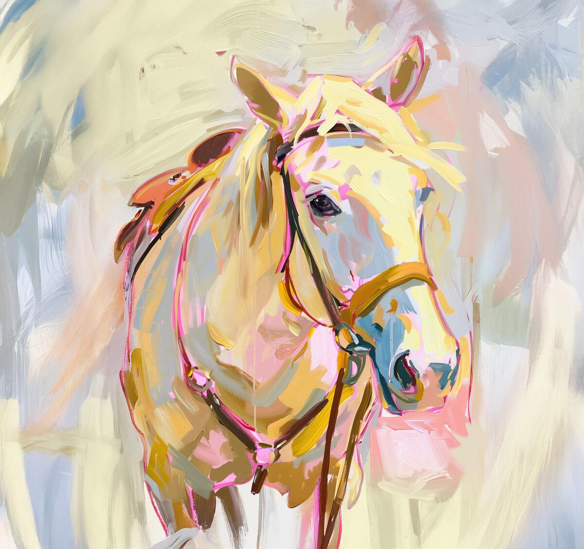 Western Horse Abstract Painting