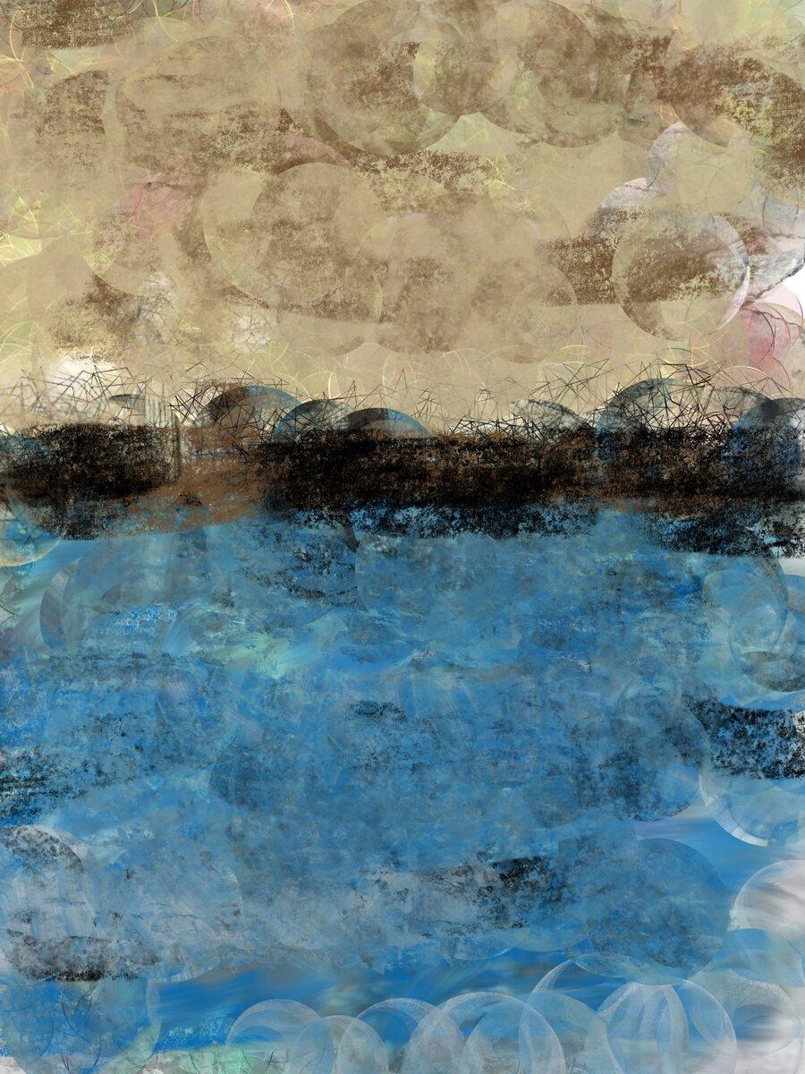 Blue Tan Abstract