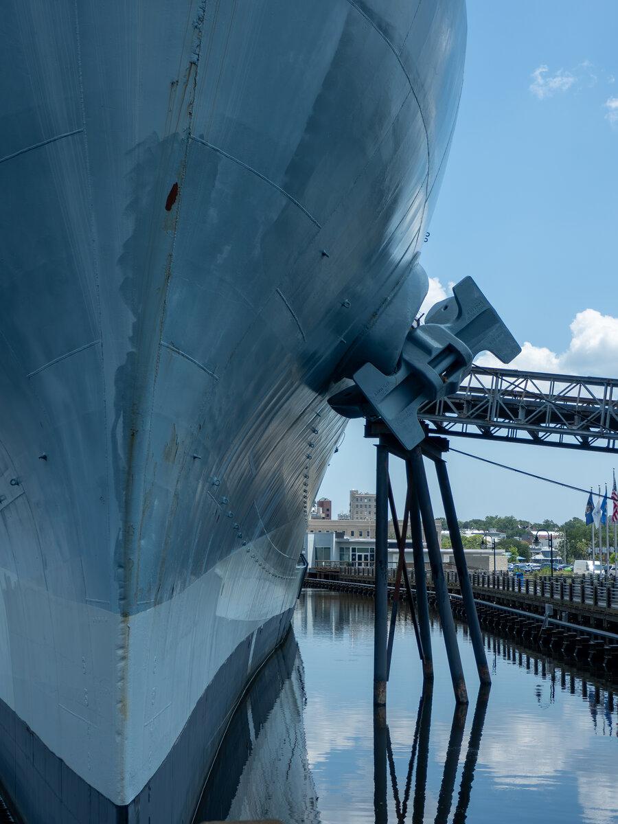 USS North Carolina Battleship Bow Abstract