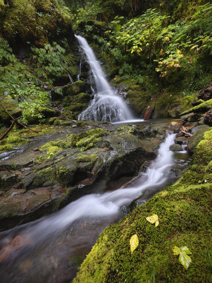 Waterfalls cascading down rocks
