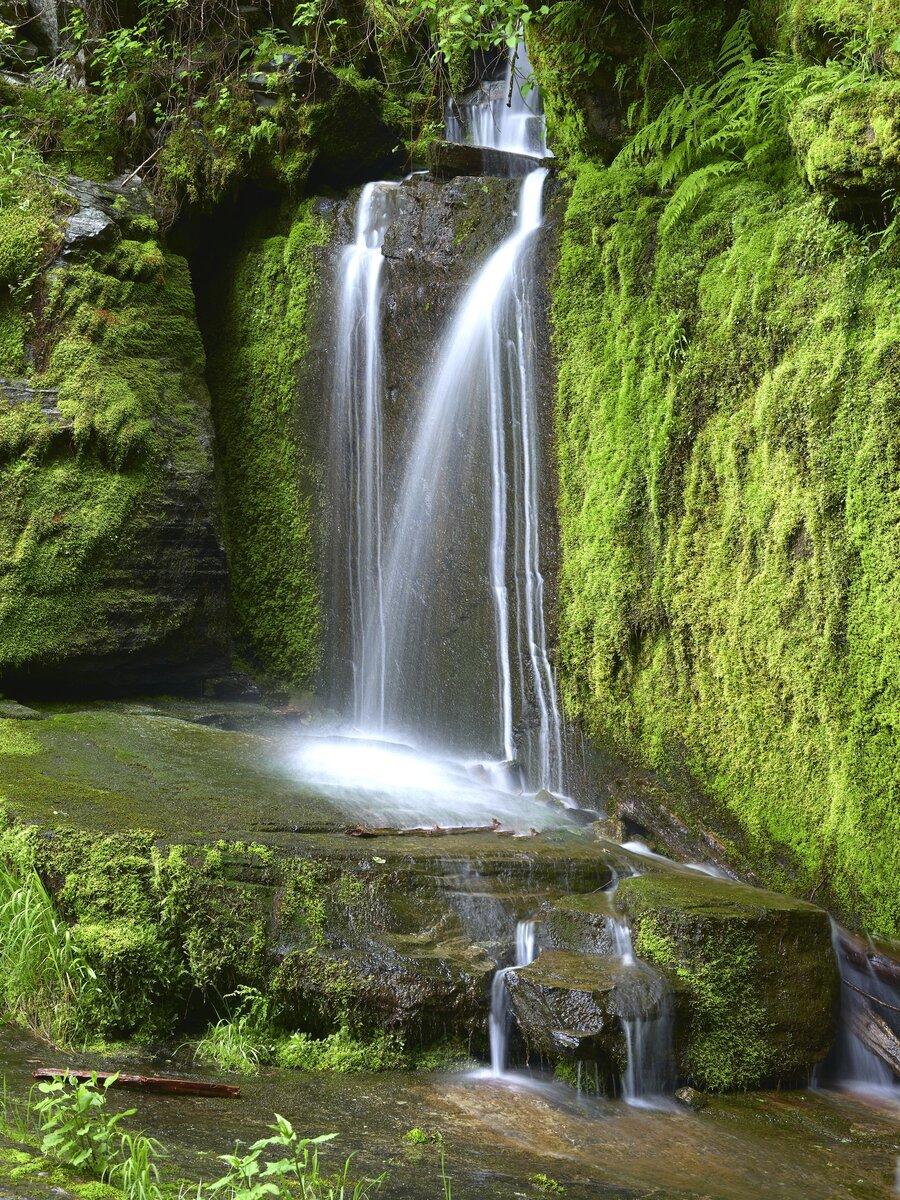 Close up of small waterfall in north Idaho