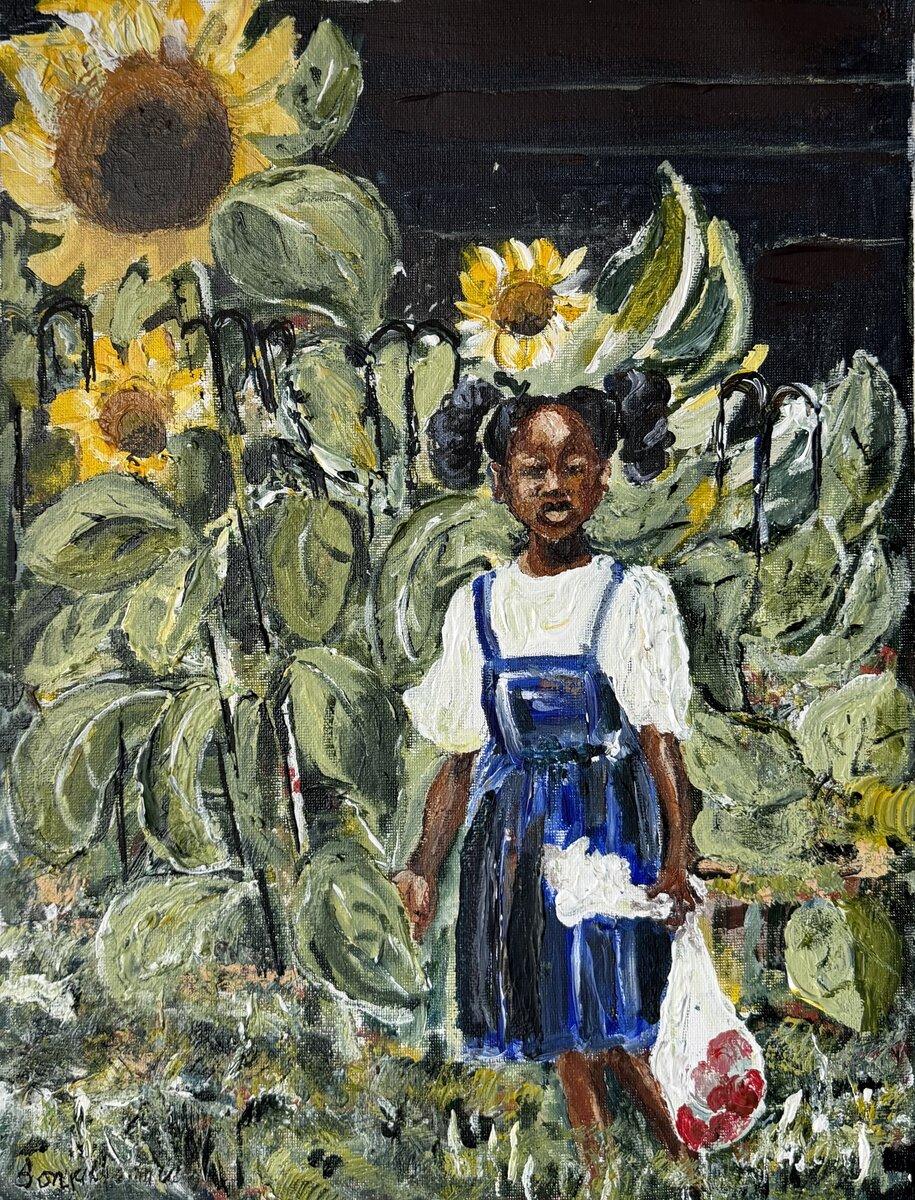 Girl In A Sunflower Field