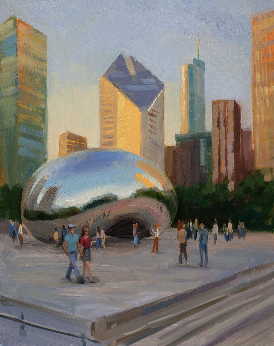Cloud gate at the sunset