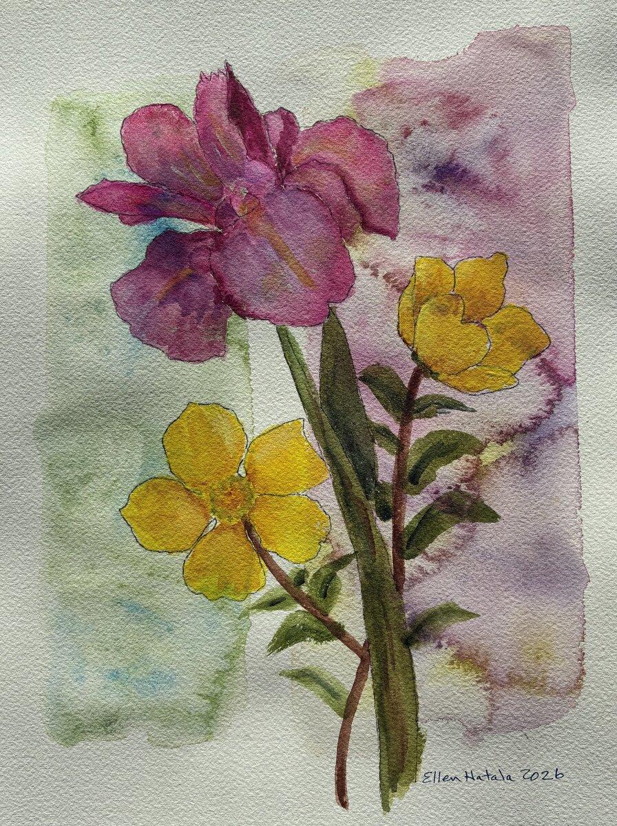 Iris and Poppies