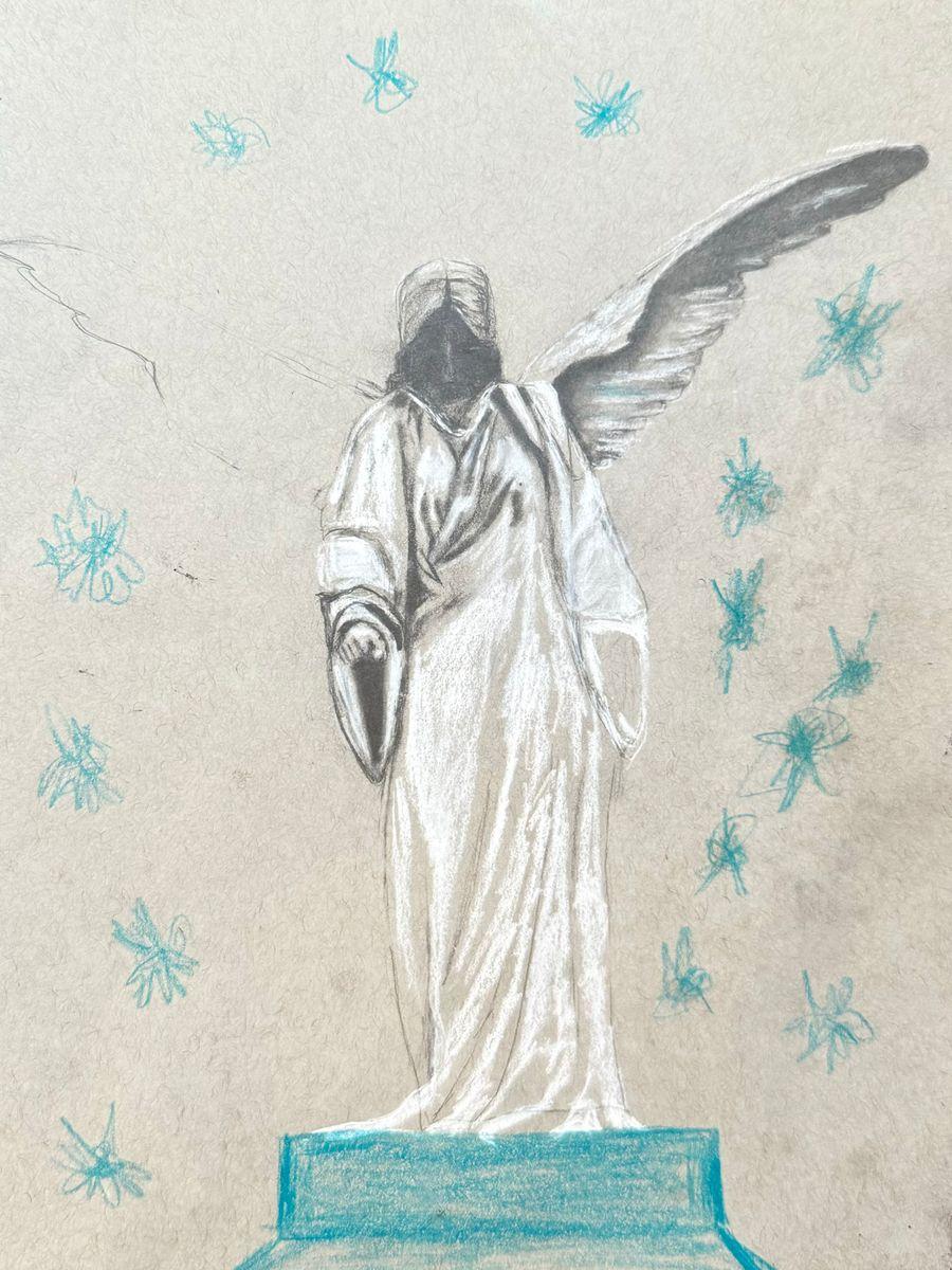 Angel Sketch with Stars