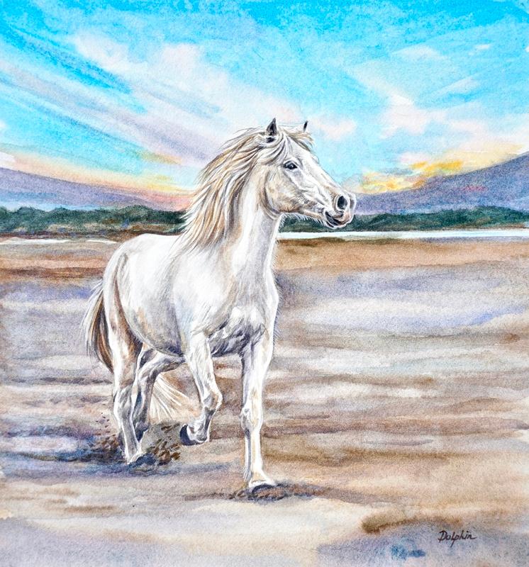 Camargue Horse on Beach