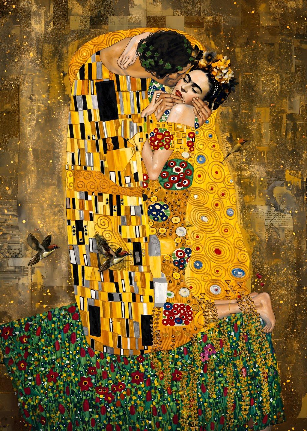 The Golden Embrace: Kahlo & Klimt