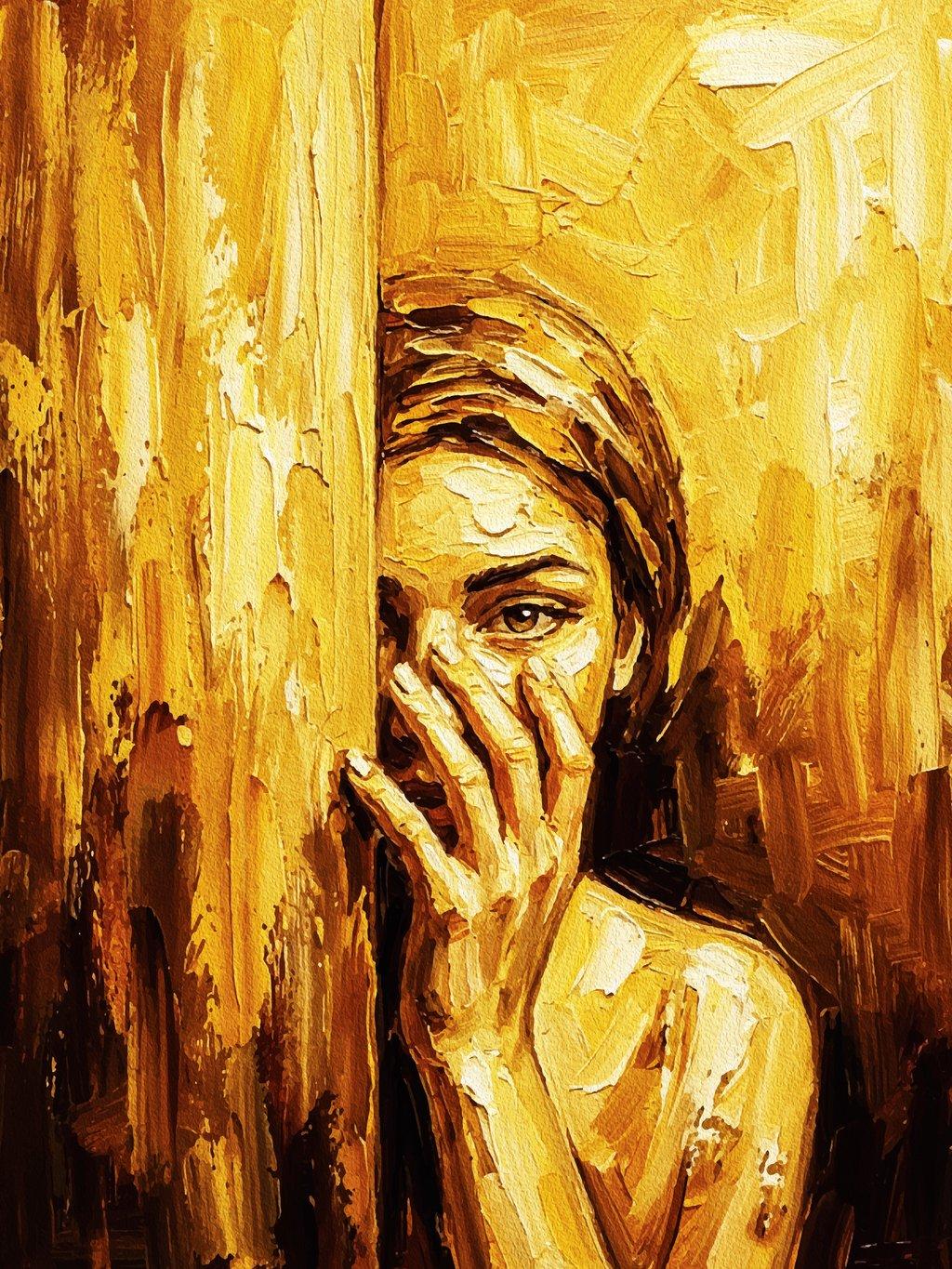 Emotional Oil Painting with Warm Earth Tones