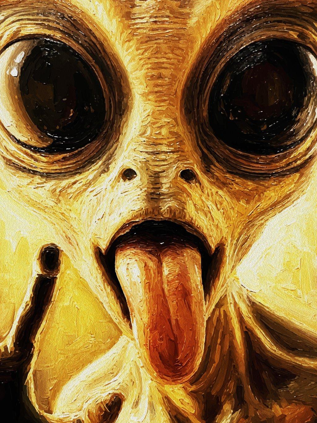 Playful Alien Oil Painting Portrait