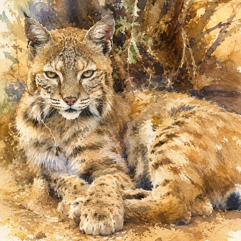 SWWCC - Sasha Bobcat Digital Watercolor by CJ3