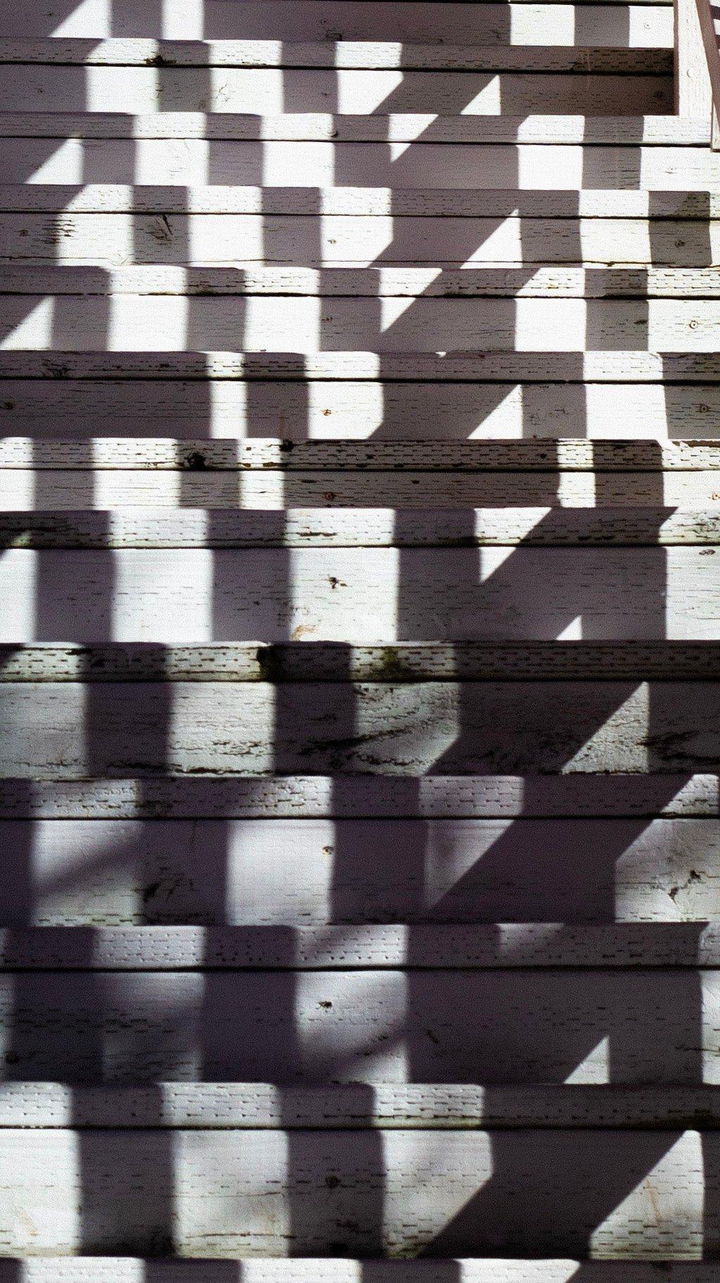 Shadow Pattern on Old Stairs